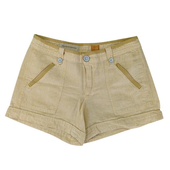 Pilcro Linen Blend Shorts Women's Size 2 Summer Yellow Camp 512695 - Picture 1 of 4